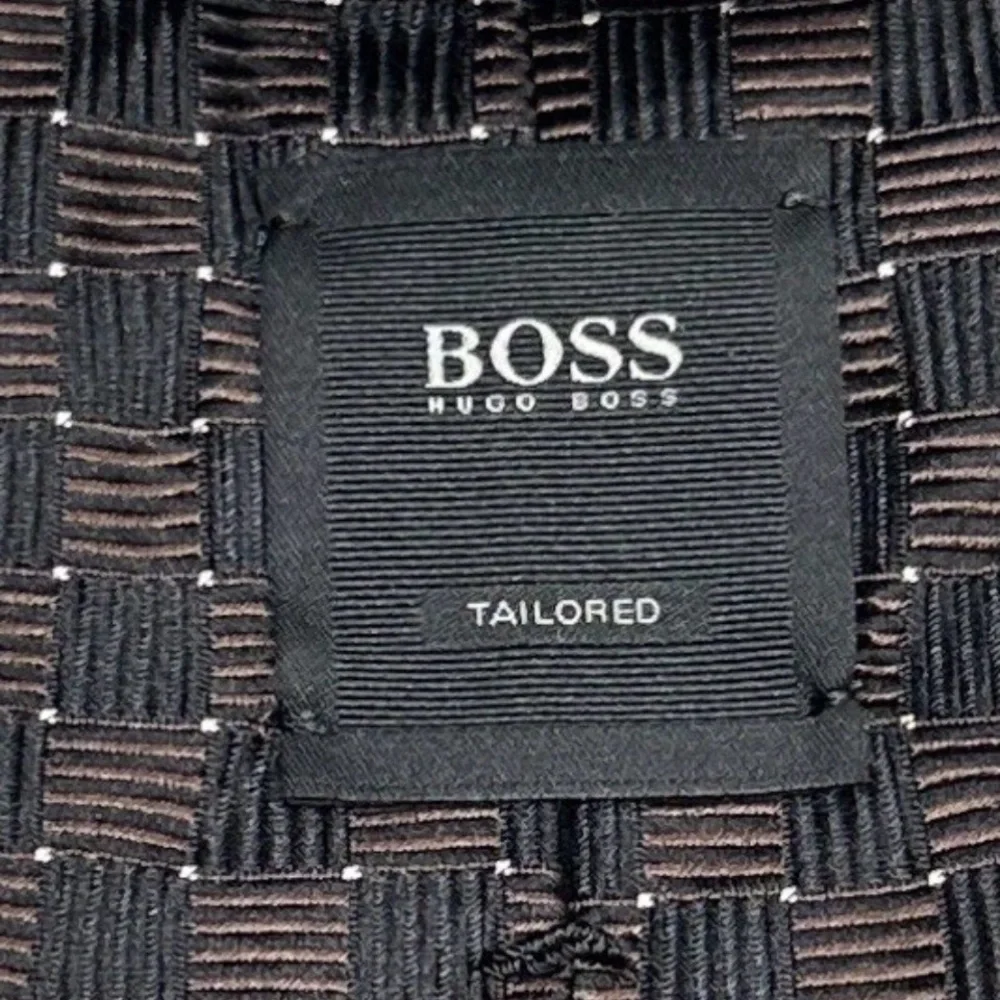 Hugo Boss Black and Brown Checkered Tie